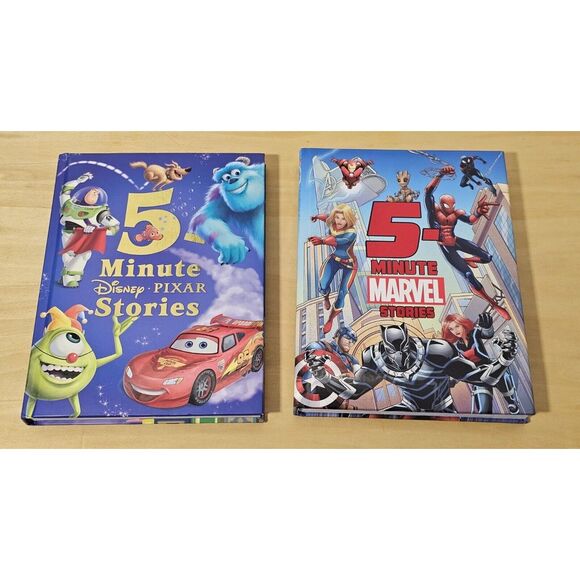 Other - Lot Of 2 Books 5-Minute Stories Disney Pixar‎ & Marvel Stories